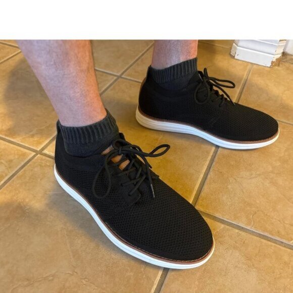 🆕Bruno Marc Men Black Knit Flex Mesh Oxfords Lace-Up Lightweight Casual Sneaker - Picture 2 of 11